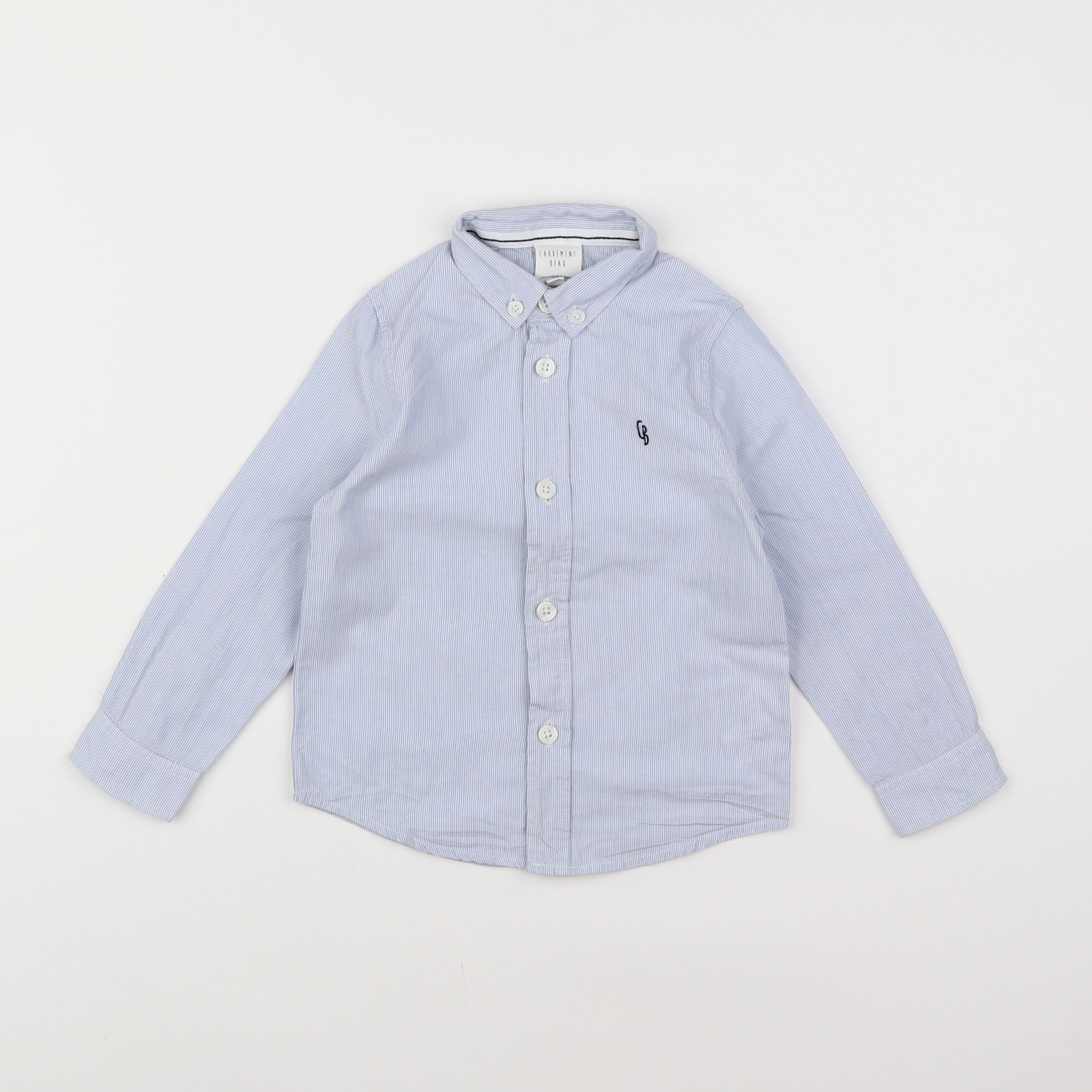 Carrément Beau - chemise blanc, bleu - 3 ans